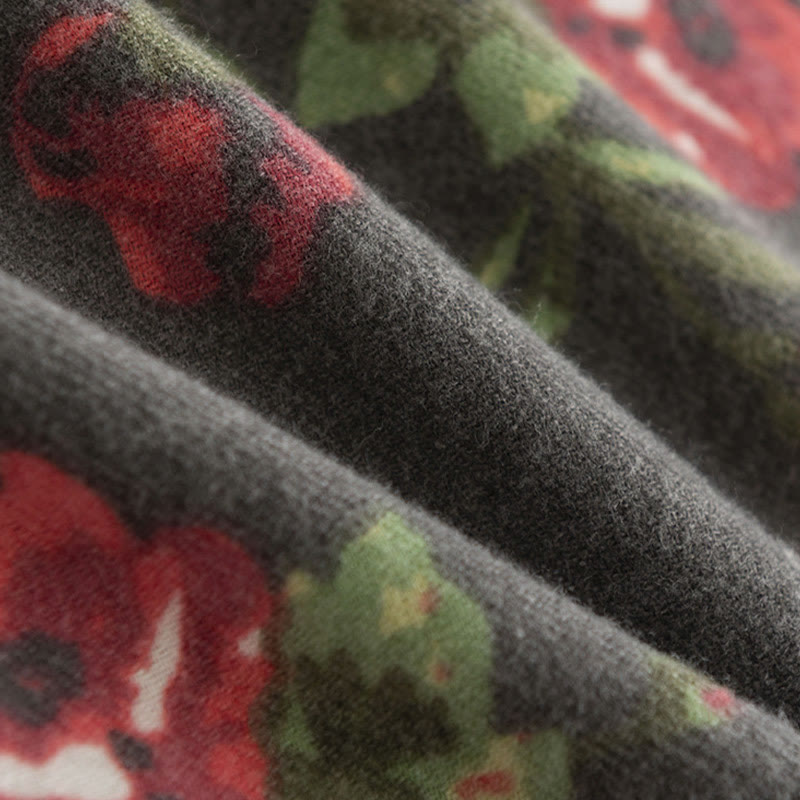 Tibetan Rose Flower Garden Shawl Fall Winter Cozy Scarf Wrap