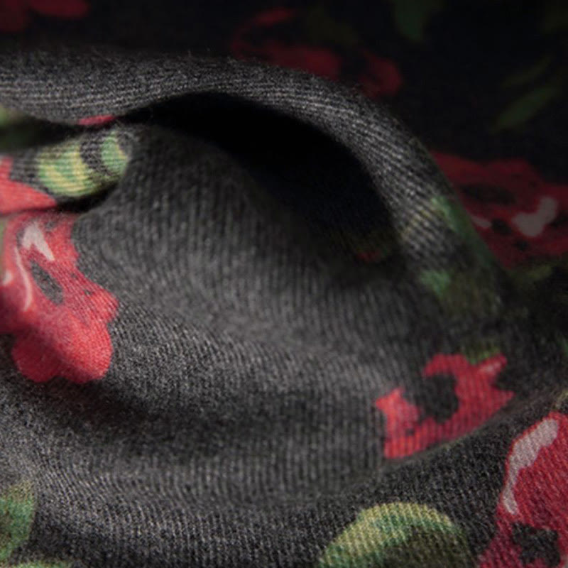 Tibetan Rose Flower Garden Shawl Fall Winter Cozy Scarf Wrap