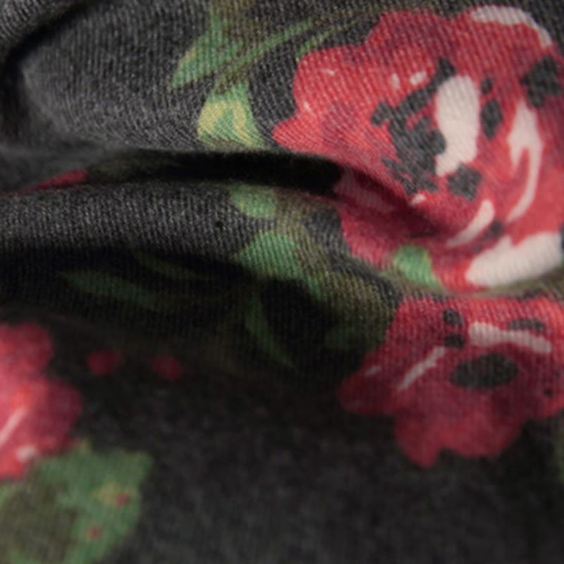 Tibetan Rose Flower Garden Shawl Fall Winter Cozy Scarf Wrap