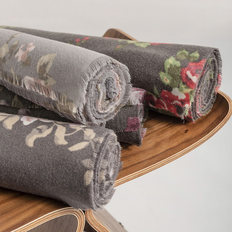 Tibetan Rose Flower Garden Shawl Fall Winter Cozy Scarf Wrap
