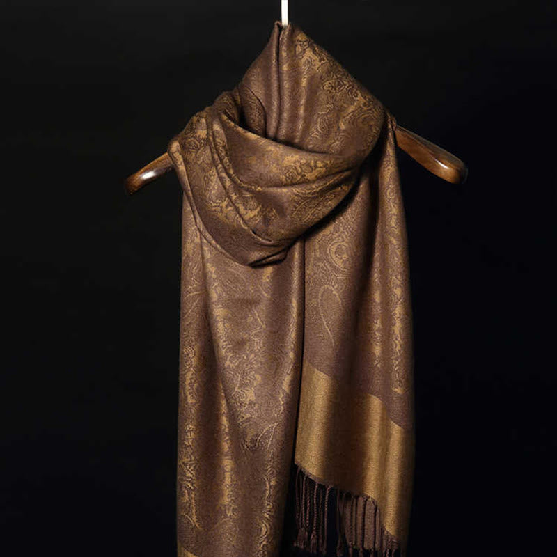 Tibetan Cashew Jacquard Tassels Shawl Spring Fall Winter Warm Cozy Scarf Wrap