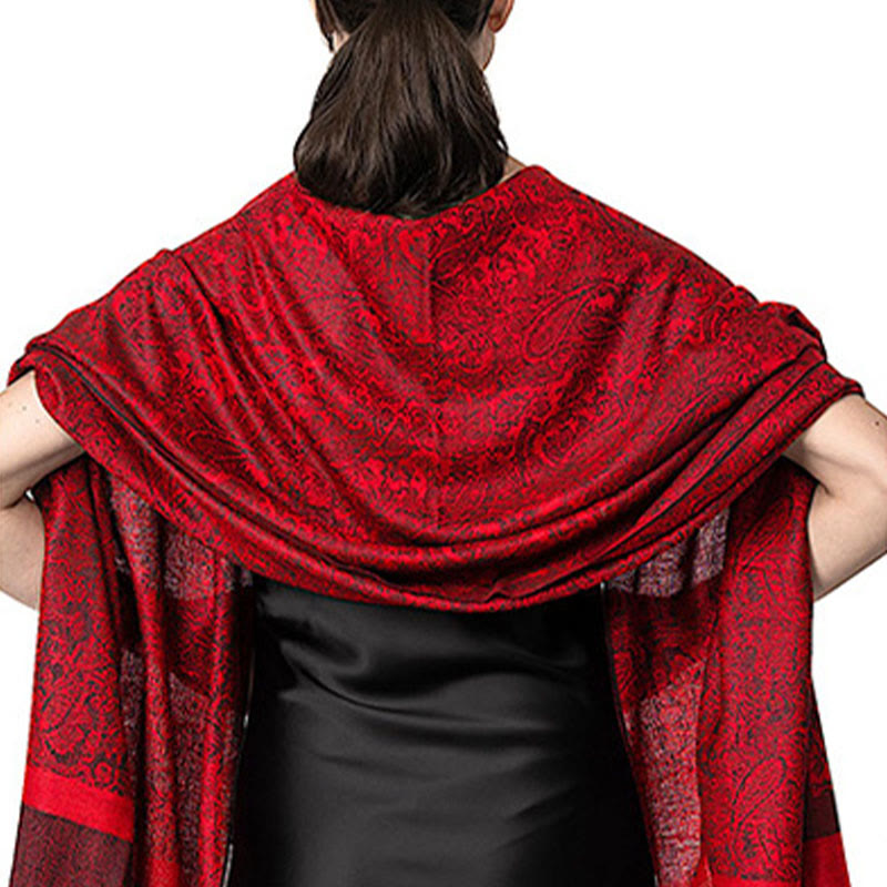 Tibetan Cashew Jacquard Tassels Shawl Spring Fall Winter Warm Cozy Scarf Wrap