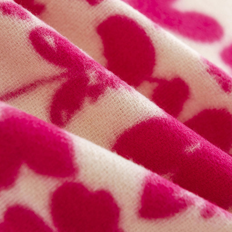 Tibetan Rose Flower Branches Print Tassels Shawl Fall Winter Soft Warm Scarf Wrap