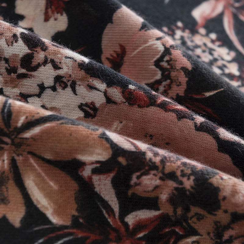 Tactile Knit Botanical Print Meditation Wrap Tibetan Shawl