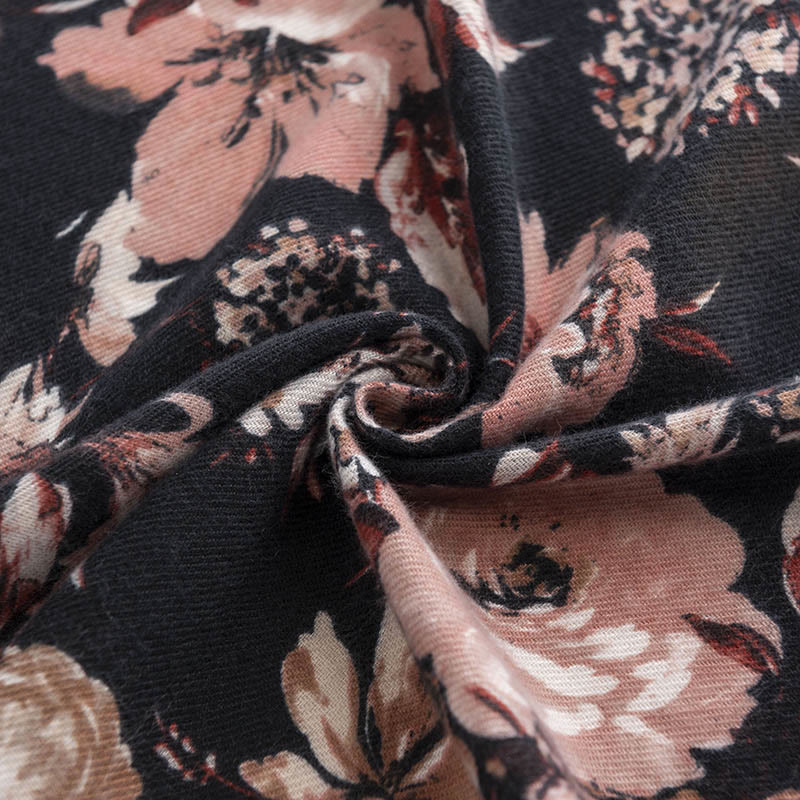 Tactile Knit Botanical Print Meditation Wrap Tibetan Shawl