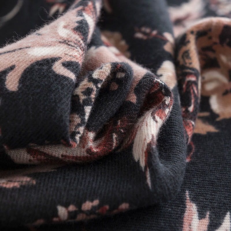 Tactile Knit Botanical Print Meditation Wrap Tibetan Shawl