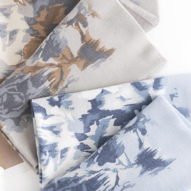 Tibetan Shawl Ethnic Retro Rose Print Fall Winter Cozy Warm Scarf Wrap