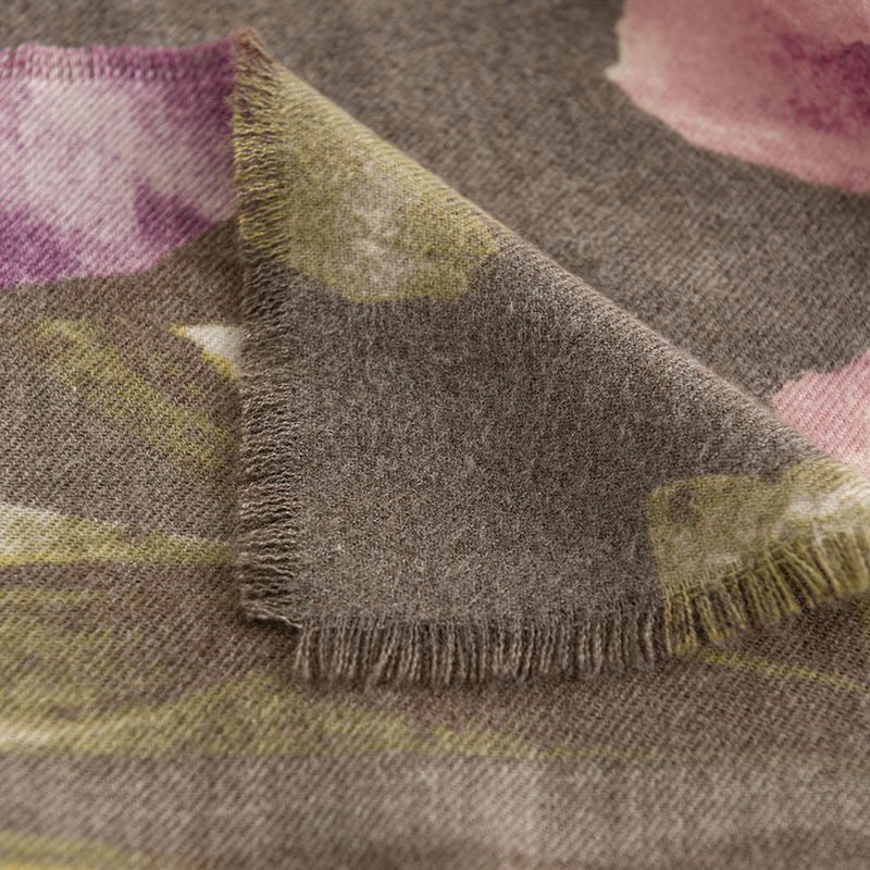 Tibetan Shawl Artistic Style Hibiscus Syriacus Print Fall Winter Cozy Warm Scarf Wrap