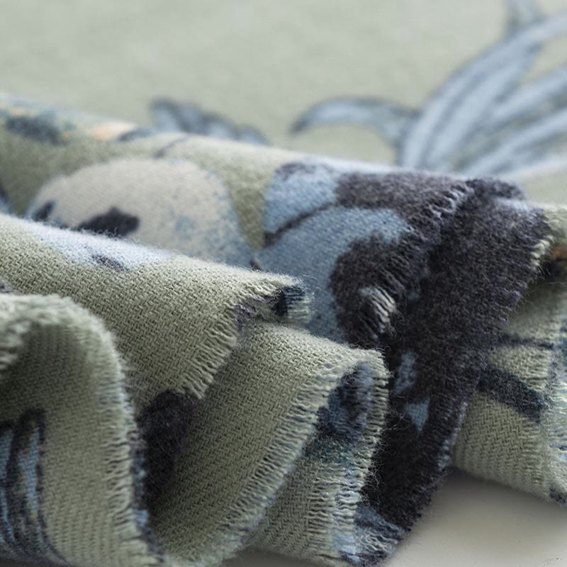 Tibetan Shawl Garden Style Rose Flower Print Fall Winter Soft Warm Scarf Wrap