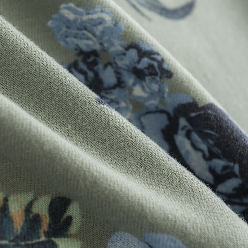 Tibetan Shawl Garden Style Rose Flower Print Fall Winter Soft Warm Scarf Wrap