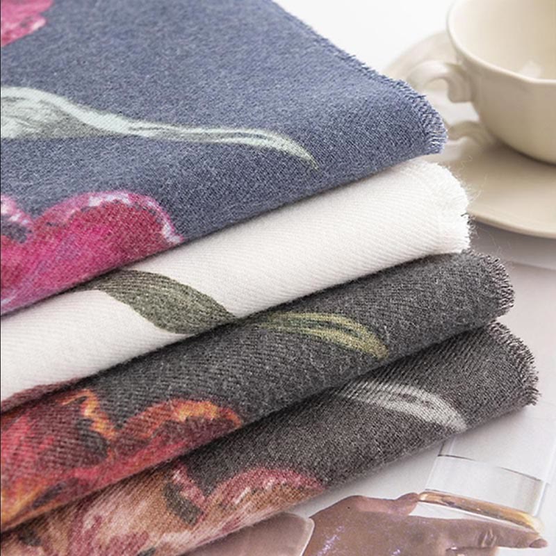 Tibetan Shawl Elegant Flower Print Fall Winter Soft Warm Scarf Wrap