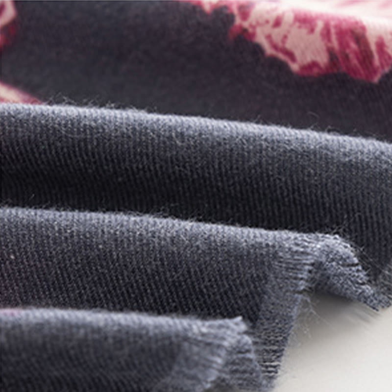 Tibetan Shawl Elegant Flower Print Fall Winter Soft Warm Scarf Wrap