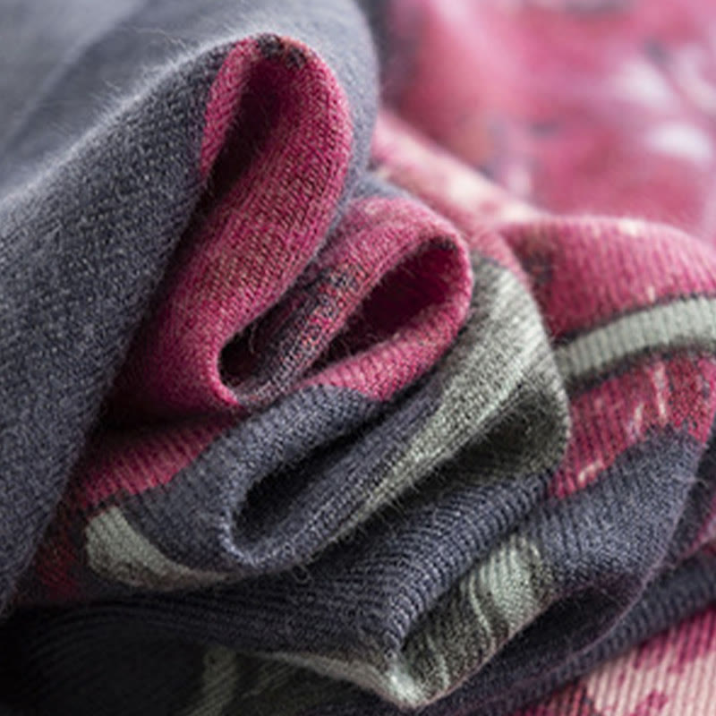 Tibetan Shawl Elegant Flower Print Fall Winter Soft Warm Scarf Wrap