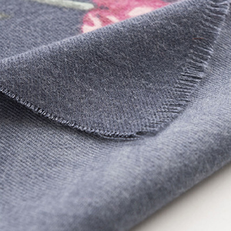 Tibetan Shawl Elegant Flower Print Fall Winter Soft Warm Scarf Wrap