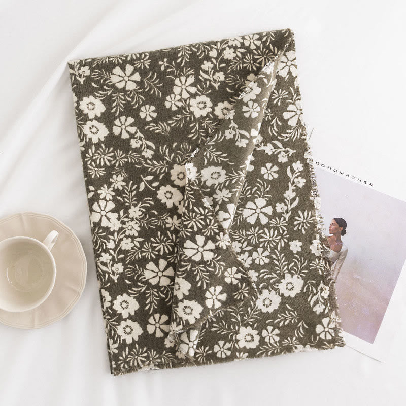 Tibetan Shawl Fresh Daisy Print Fall Winter Soft Warm Travel Scarf Wrap