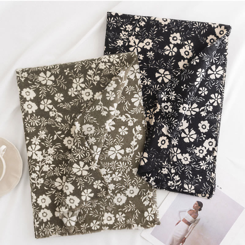 Tibetan Shawl Fresh Daisy Print Fall Winter Soft Warm Travel Scarf Wrap