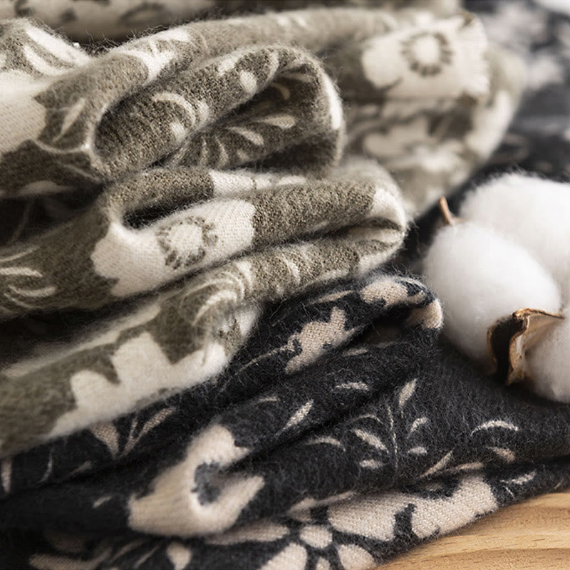 Tibetan Shawl Fresh Daisy Print Fall Winter Soft Warm Travel Scarf Wrap