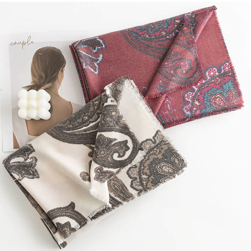 Tibetan Paisley Prints Shawl Fall Winter Soft Warm Scarf Wrap