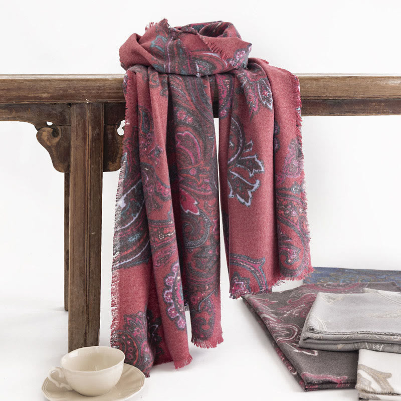 Tibetan Paisley Prints Shawl Fall Winter Soft Warm Scarf Wrap
