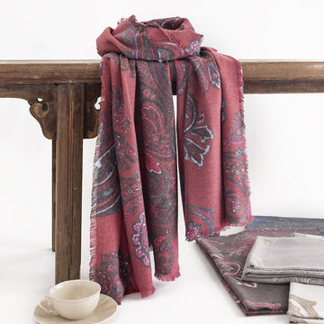 Tibetan Paisley Prints Shawl Fall Winter Soft Warm Scarf Wrap