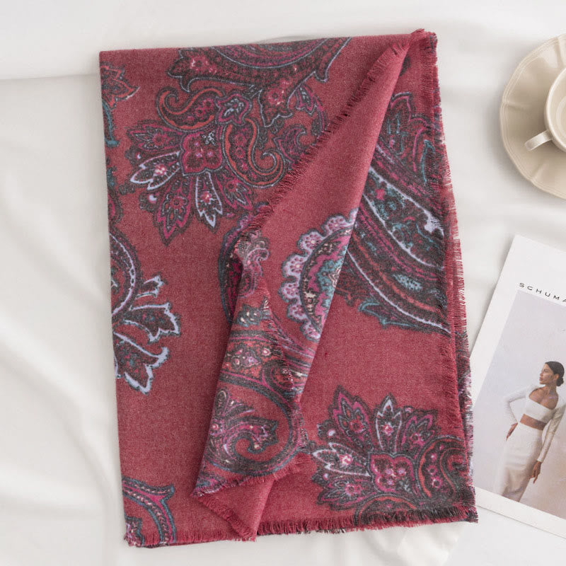 Tibetan Paisley Prints Shawl Fall Winter Soft Warm Scarf Wrap