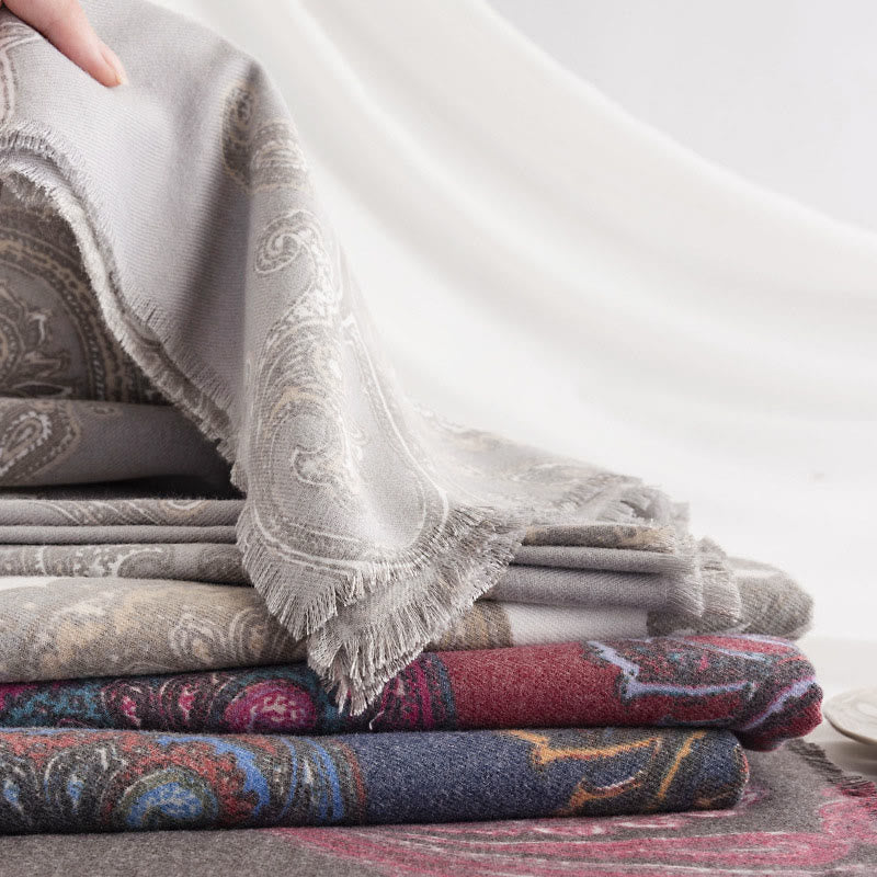 Tibetan Paisley Prints Shawl Fall Winter Soft Warm Scarf Wrap