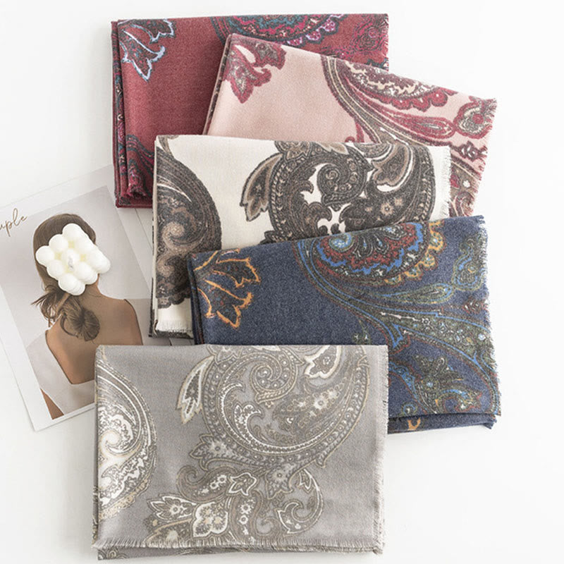 Tibetan Paisley Prints Shawl Fall Winter Soft Warm Scarf Wrap