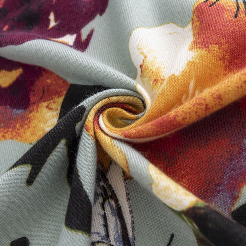 Soft Knit Butterfly Print Meditation Wrap Tibetan Shawl