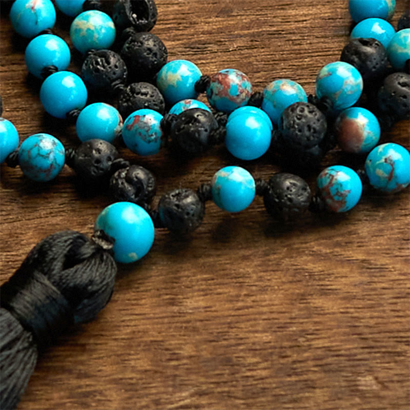 Emperor Stone Lava Rock Beads Tassel Happiness Necklaces Pendants