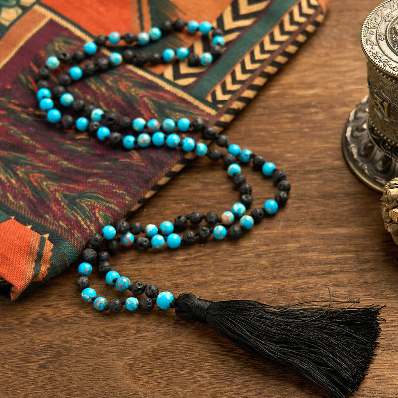 Emperor Stone Lava Rock Beads Tassel Happiness Necklaces Pendants