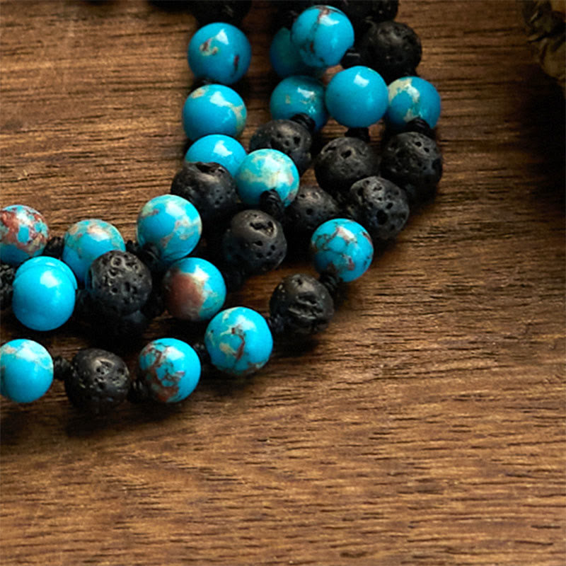 Emperor Stone Lava Rock Beads Tassel Happiness Necklaces Pendants