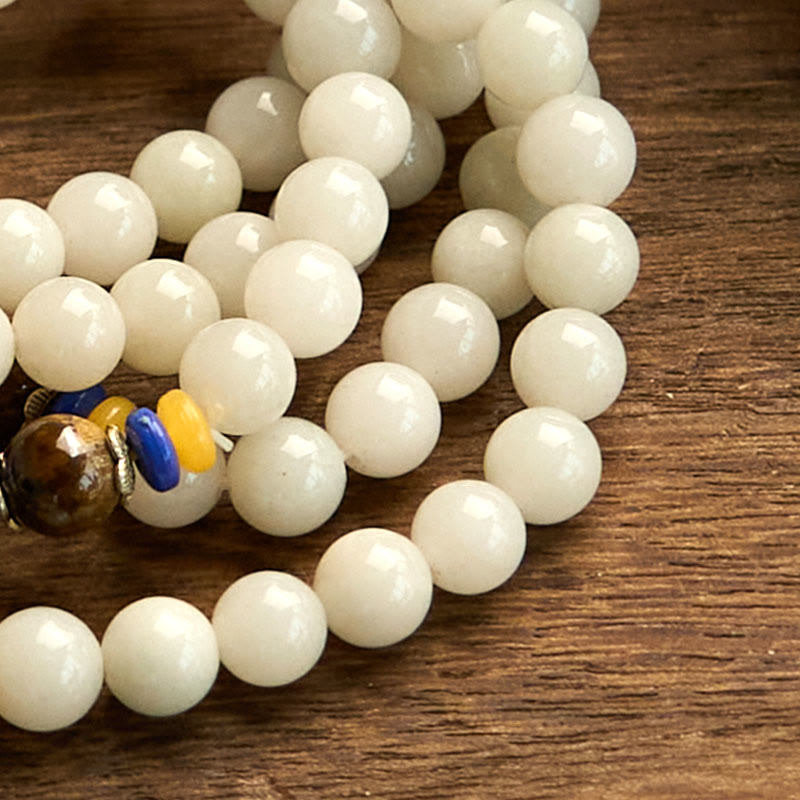 108 Mala Beads Natural Quartzite Wealth Luck Bracelet