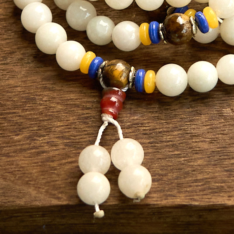 108 Mala Beads Natural Quartzite Wealth Luck Bracelet