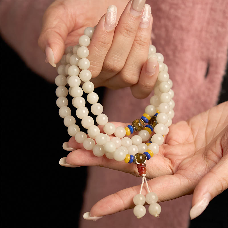 108 Mala Beads Natural Quartzite Wealth Luck Bracelet