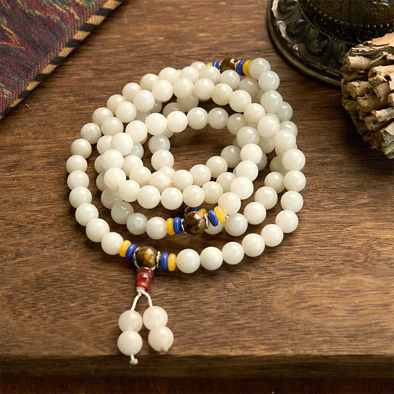 108 Mala Beads Natural Quartzite Wealth Luck Bracelet