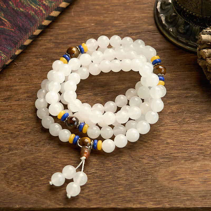 108 Mala Beads Natural Quartzite Wealth Luck Bracelet