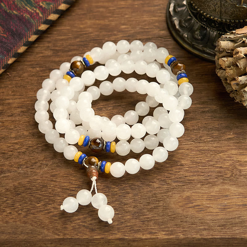 108 Mala Beads Natural Quartzite Wealth Luck Bracelet