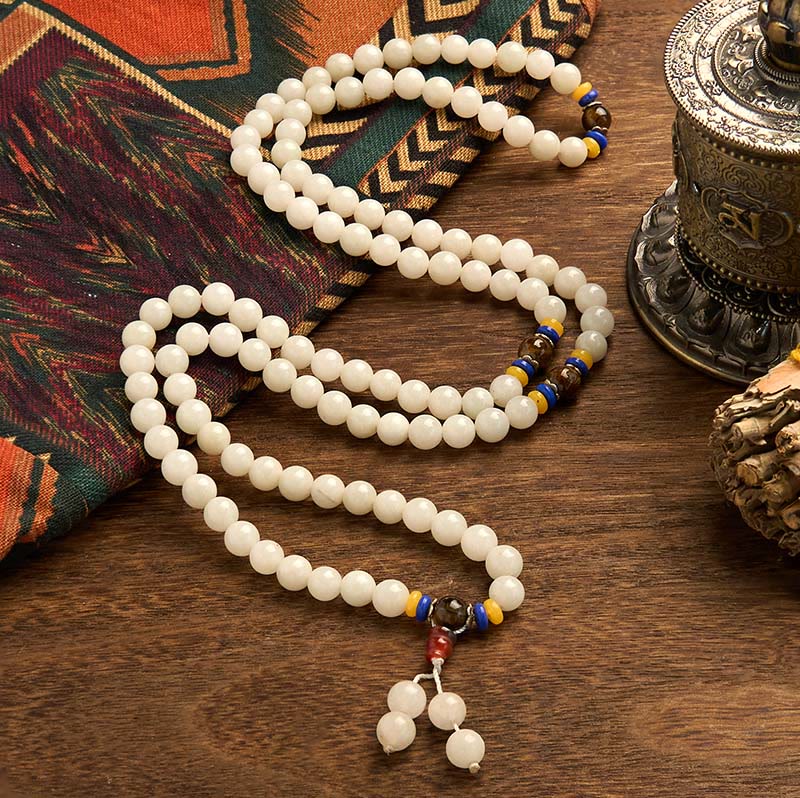108 Mala Beads Natural Quartzite Wealth Luck Bracelet