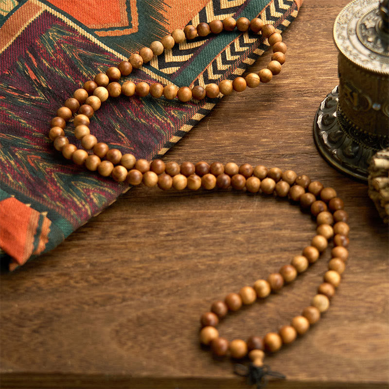 108 Mala Beads Lightning Strike Peach Wood Hand Polishing Protection Bracelet