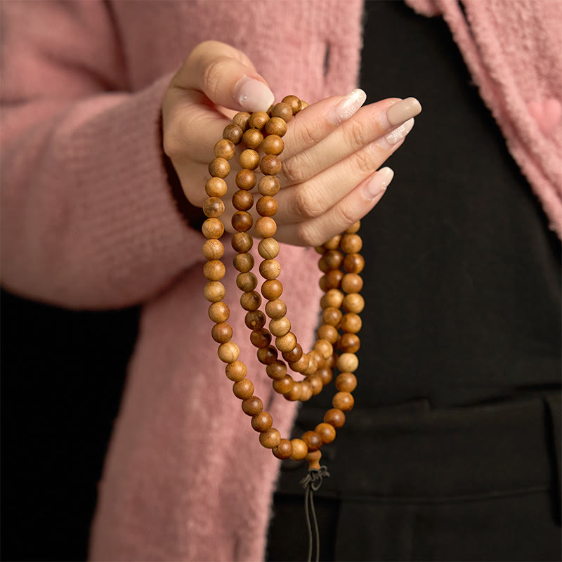 108 Mala Beads Lightning Strike Peach Wood Hand Polishing Protection Bracelet