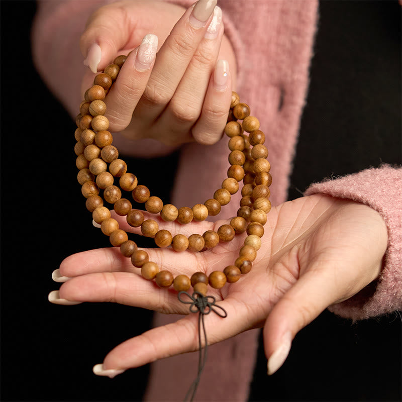 108 Mala Beads Lightning Strike Peach Wood Hand Polishing Protection Bracelet