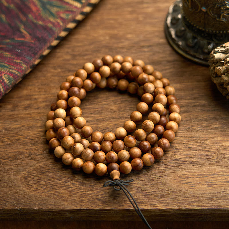 108 Mala Beads Lightning Strike Peach Wood Hand Polishing Protection Bracelet