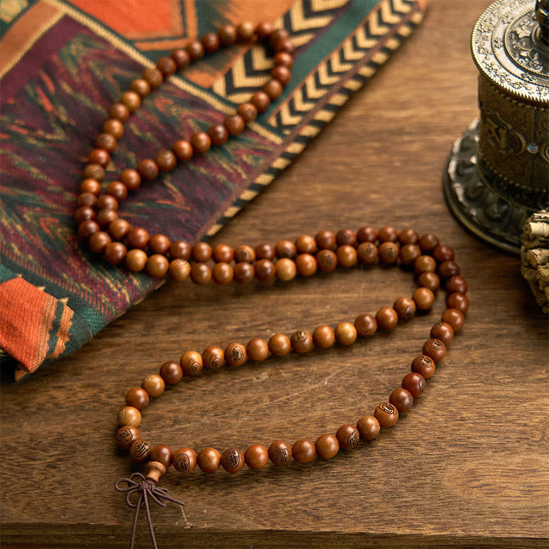 108 Mala Beads Lightning Struck Jujube Wood The Golden Light Mantra Protection Bracelet