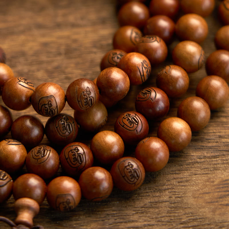 108 Mala Beads Lightning Struck Jujube Wood The Golden Light Mantra Protection Bracelet