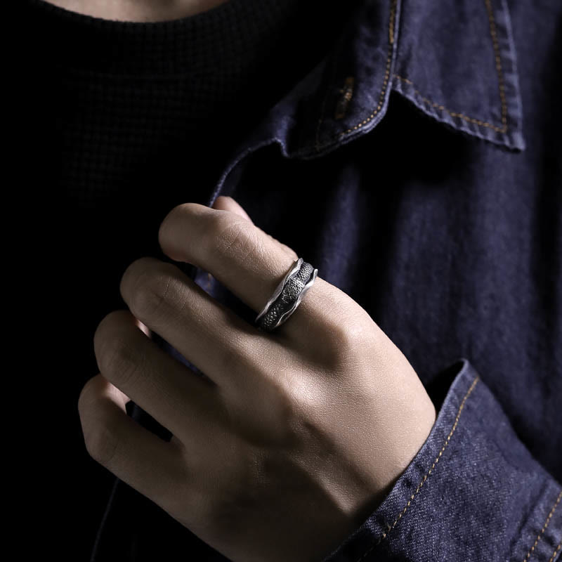 999 Sterling Silver Snake-shaped Year Of The Snake Protection Ring