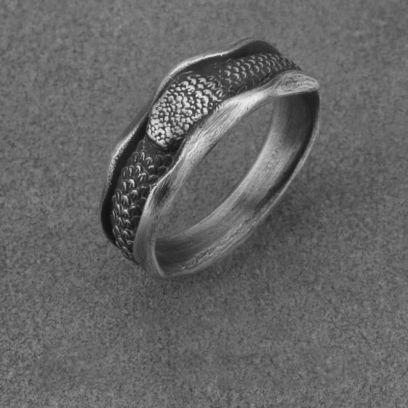 999 Sterling Silver Snake-shaped Year Of The Snake Protection Ring