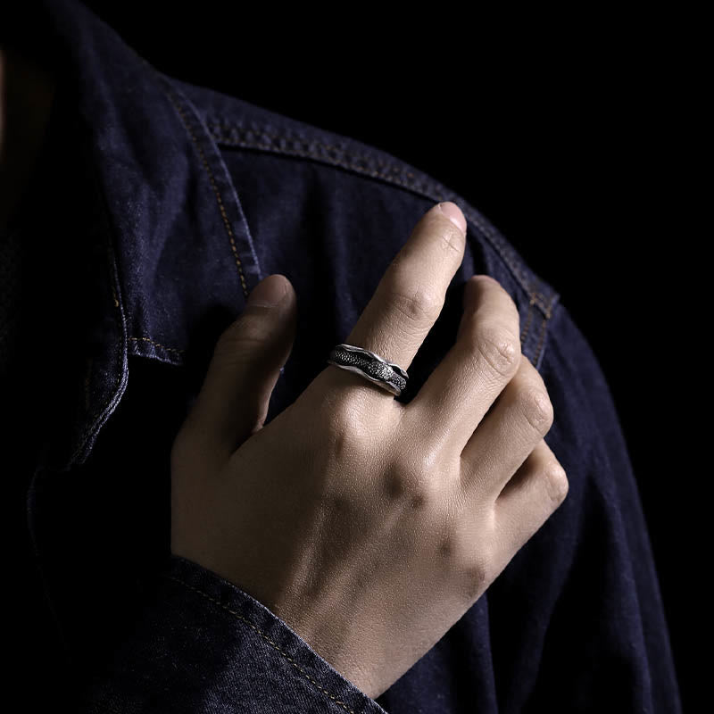 999 Sterling Silver Snake-shaped Year Of The Snake Protection Ring