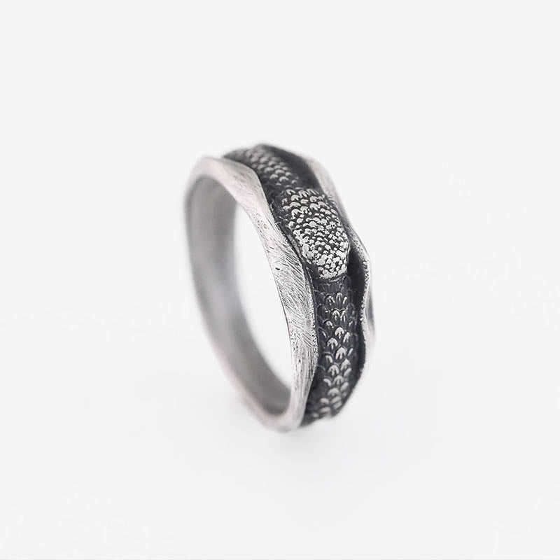 999 Sterling Silver Snake-shaped Year Of The Snake Protection Ring