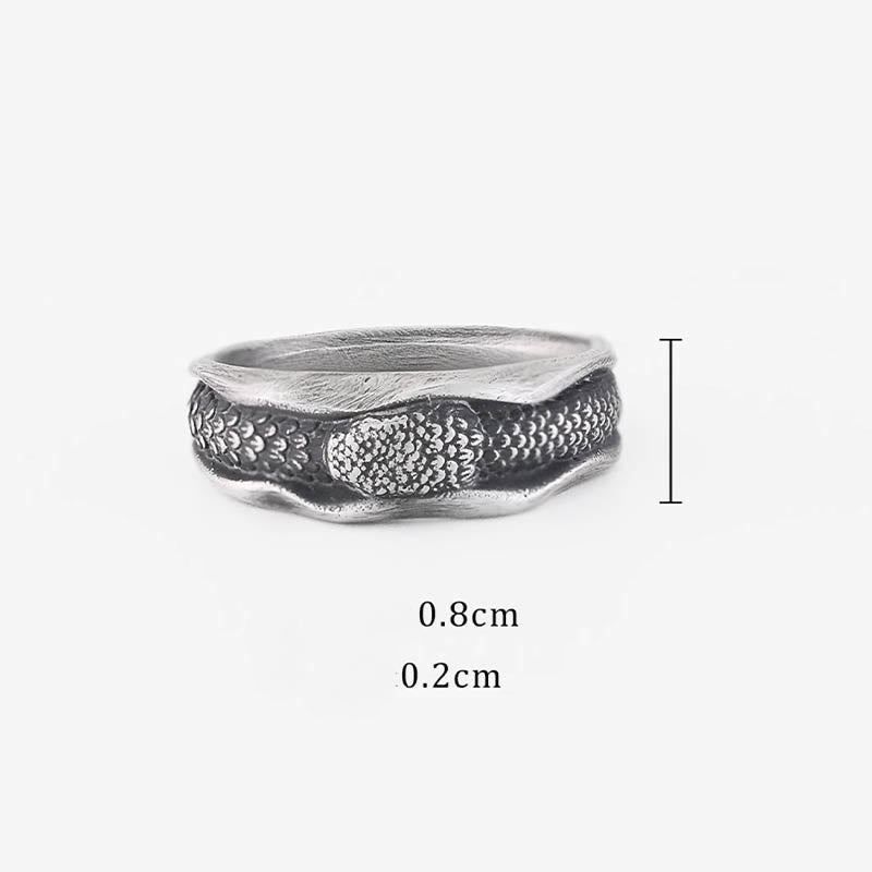 999 Sterling Silver Snake-shaped Year Of The Snake Protection Ring