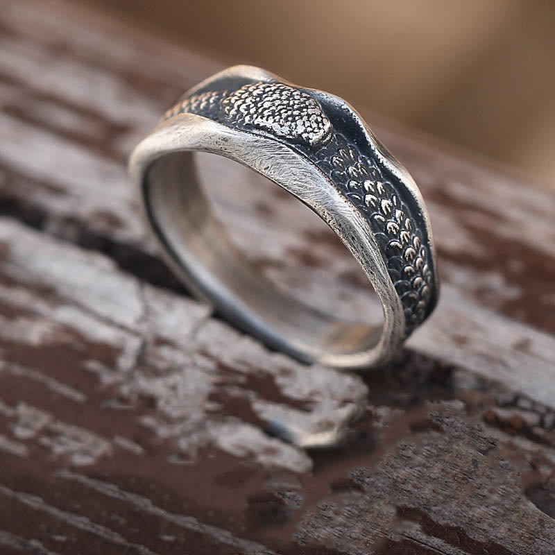 999 Sterling Silver Snake-shaped Year Of The Snake Protection Ring